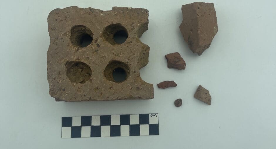Six pieces of brick from the Garden Site