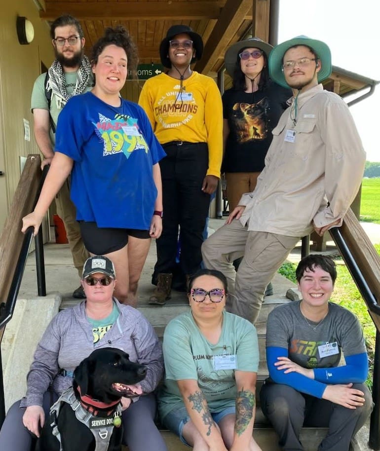 Pictured clockwise from top left are Jacob Barber, Whitney Shirley, Morgan Andrews, Dr. Reecie Levin, Mason Minden, Madeline Ginsburg, Victoria Provencio, and Ellen Wellman.
