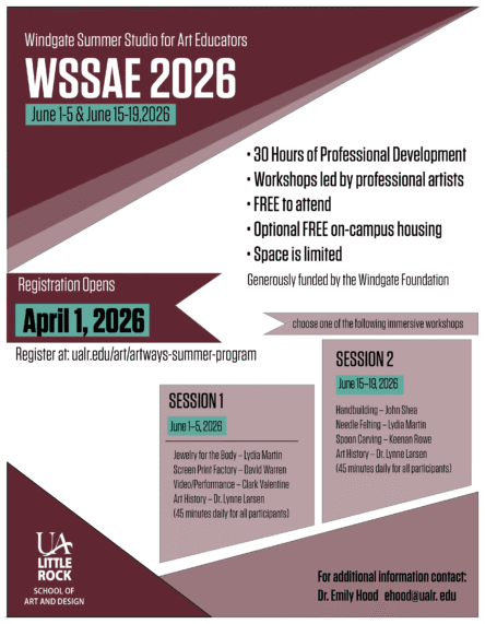 Windgate Summer Studio for Art Educators Flyer