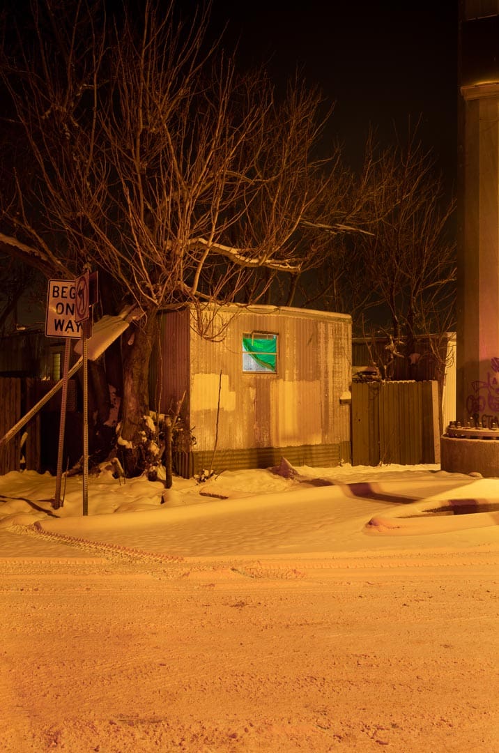 A night photography in a whiter landscape