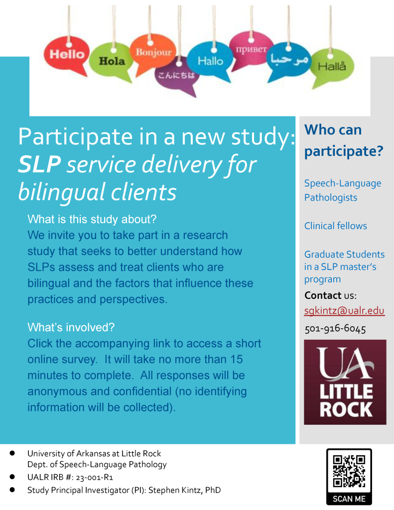 SLP survey for bilingual clients