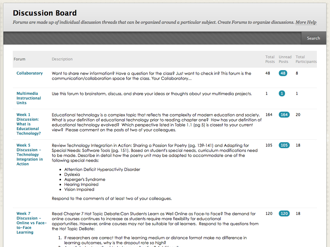 Discussion Boards - Blackboard Student Support