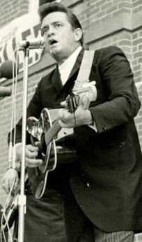 Photo of Johnny Cash performing for Winthrop Rockefeller's campaign