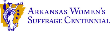 image of the logo for the Arkansas Women's Suffrage Centennial Project's virtual exhibit site