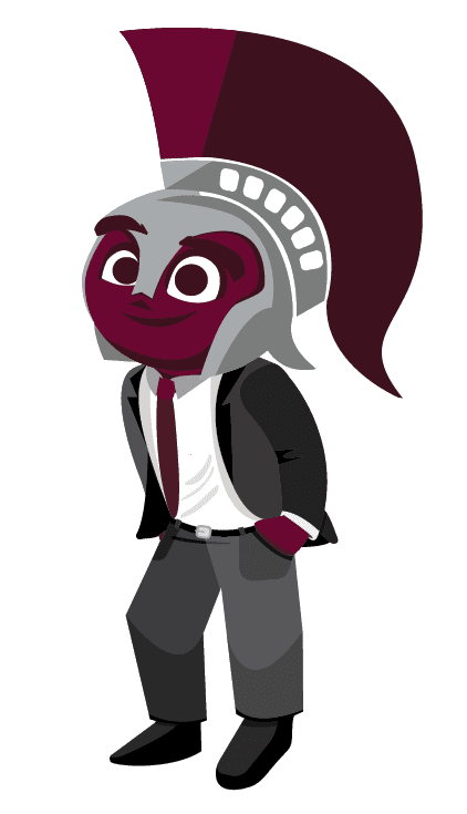 Trojan cartoon in suit