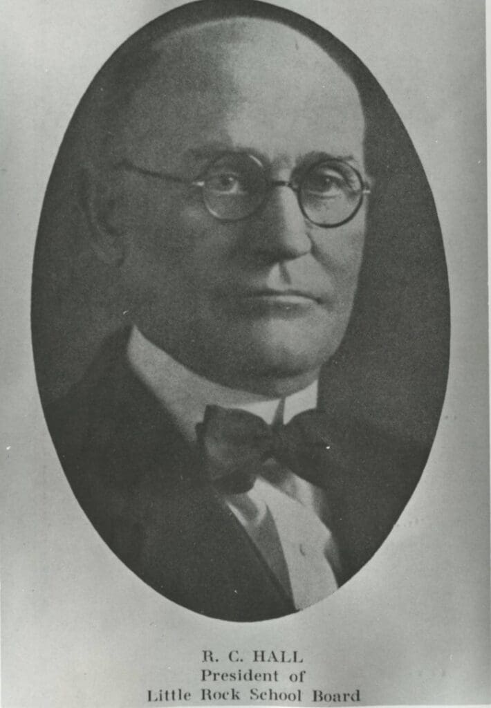 This is a portrait of R. C. Hall, the president of the Little Rock School Board and first president of Little Rock Junior College.