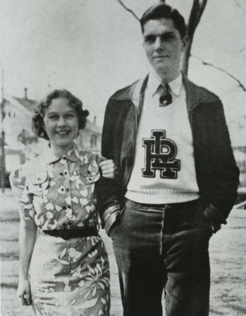 "King" and "Queen" of Little Rock Junior College in 1938, students Robert Gannaway and Amanda Dunaway