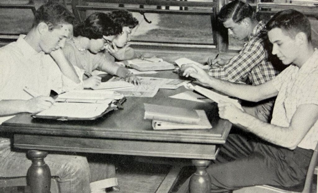 1950s college library