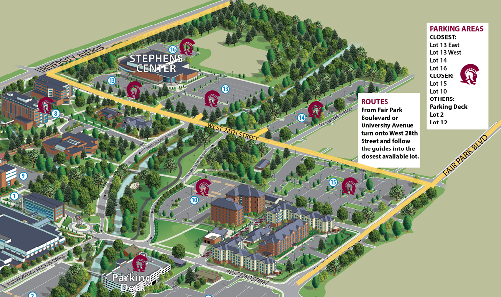 UA Little Rock graduation parking map