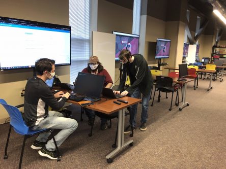 Cybersecurity Club students in the Trojan Cyber Arena