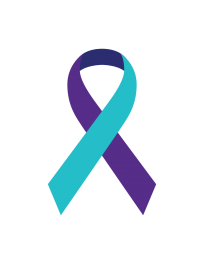 purple and teal awareness ribbon