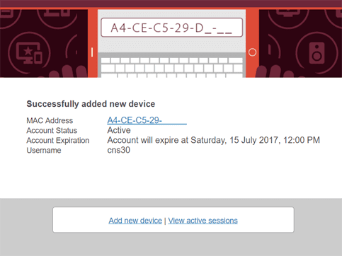 Successful Device Addition