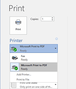 Word Print Screen