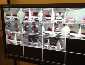 computer screen showing testing stations