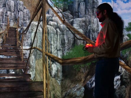 navigating virtual worlds in the CAVE