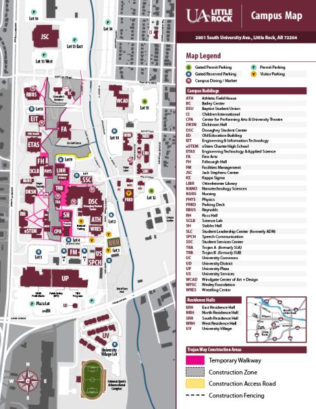 Construction Map of UA Little Rock