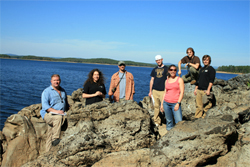 7 members of Earth Sciences Class on rocks