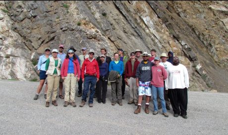 Geology students exploring during the Field Camp class