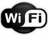 Image of the word WiFi on a black and white background.
