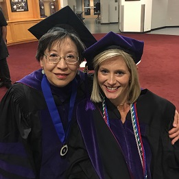 Professor Ranko Shiraki Oliver and Jennifer Goodwin celebrate graduation. 