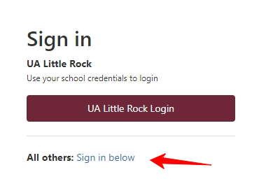 Campus Groups Sign-In screenshot for non-student users