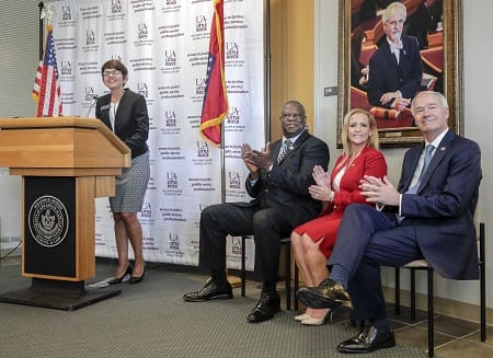 Dean Beiner, Col. Todd from Ar. Dept. of Veterans Affairs, Attorney General Leslie Rutledge, Gov. Asa Hutchinson