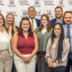 Sen. John Boozman stands with Dean Colin Crawford, Veterans Legal Services Clinic Director Zach Baumgarten, and Bowen law students at the UA Little Rock William H. Bowen School of Law.