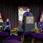 The Honorable Dustin McDaniel '99 delivers the keynote address to the Bowen Law class of 2026.
