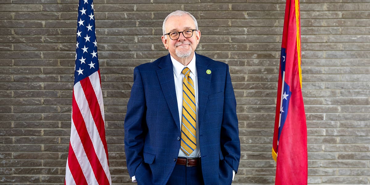 Jim Hudson '96, secretary of the Arkansas Department of Finance and Administration and a graduate of the UA Little Rock William H. Bowen School of Law, poses for a portrait.