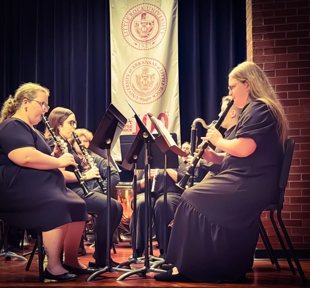 Members of the Clarinet Ensemble perform.