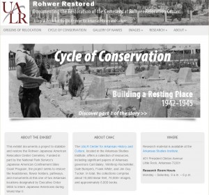 Preview of virtual exhibit on the Rohwer Relocation Center cemetery restoration