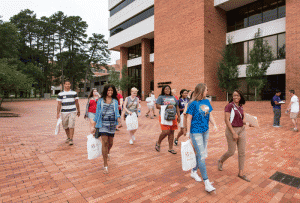 Campus tour during new student orientation