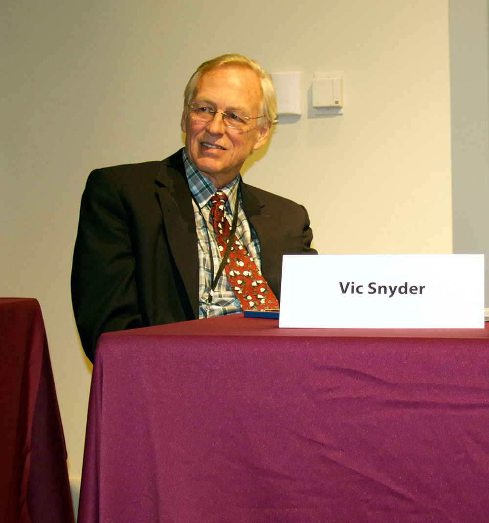 Former U.S. Congressman Vic Snyder during a steamboat symposium at UALR in November 2015