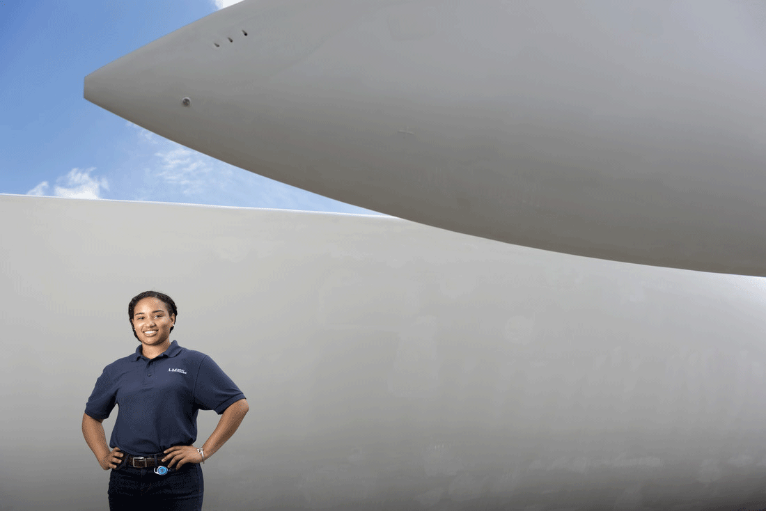 Kari Payton, a May graduate of UALR, is now an industrial engineer in global plant support with LM Wind Power in Little Rock. Photo by Lonnie Timmons III/UALR Communications.