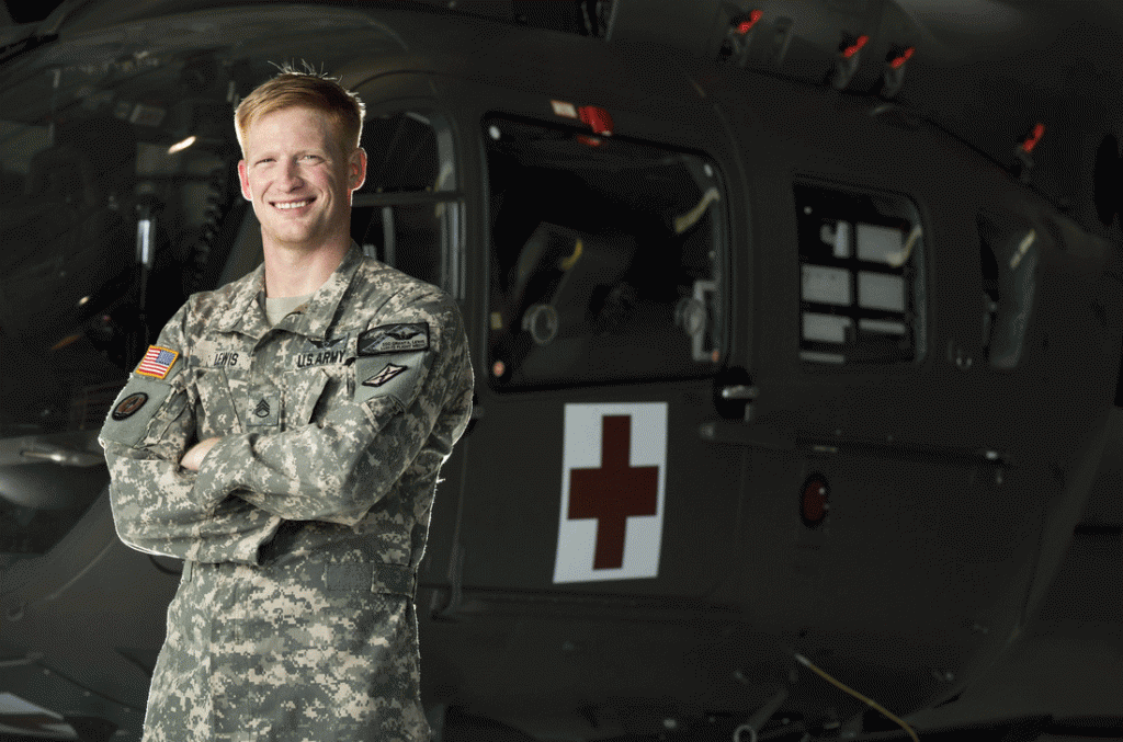 Grant Lewis at Camp Robinson in North Little Rock. Photo by Lonnie Timmons III/UALR Communications. 