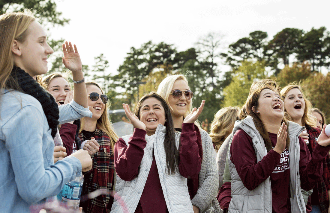 University of Arkansas at little Rock students celebrate Homecoming 2015 during the Trojan Alley Tailgate Nov. 14, 2015 at the Jack Stephens Center parking lot.