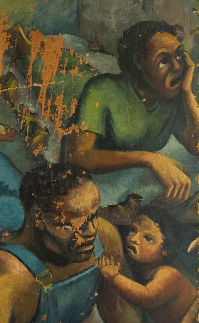 A restored panel of the mural "The Struggle of the South"