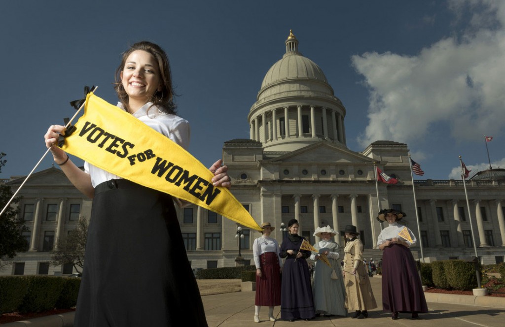 AJ Walker completed a service learning appointment with the Center for Arkansas History and Culture and conducted research on Florence Cotnam, an Arkansas suffragist. Photo by Lonnie Timmons III/UA Little Rock Communications. 