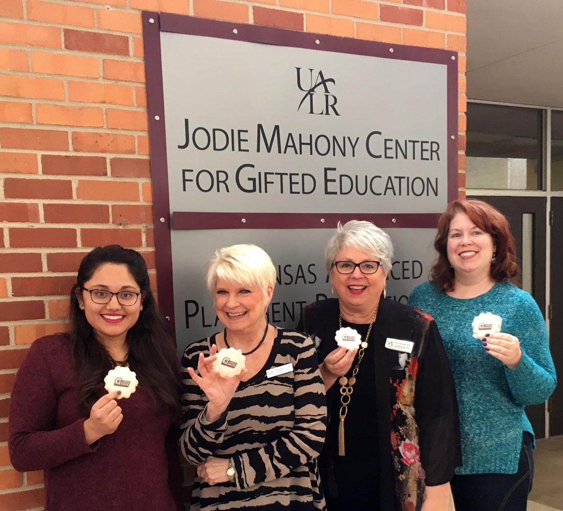 Members of the Jodie Mahony Center for Gifted Education earned special cookies during the 2016 UA Little Rock employee giving campaign.