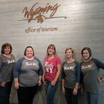 Jennifer Griswold (far right) with colleagues at the Wyoming Office of Tourism