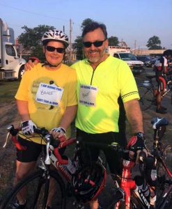 Layde Ann and Steve McClellan ride the Tour de Rock to raise money for CARTI in honor of Steve's brother, Bruce. 