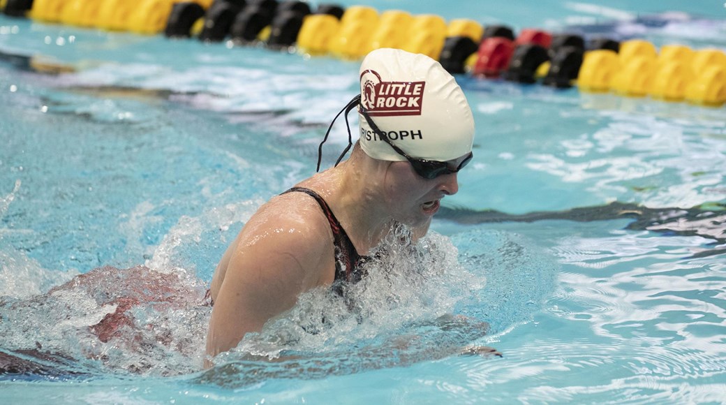 A UA Little Rock swimming and diving team member.