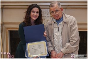 Samantha Poe, recipient of the Jane and John Thompson Endowed Scholarship, is shown with donor John Thompson.