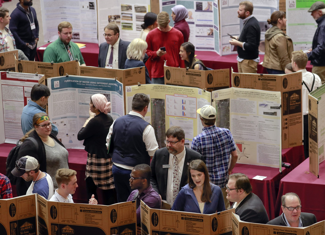 Students present their research projects during the 2019 Student Research and Creative Works Expo.