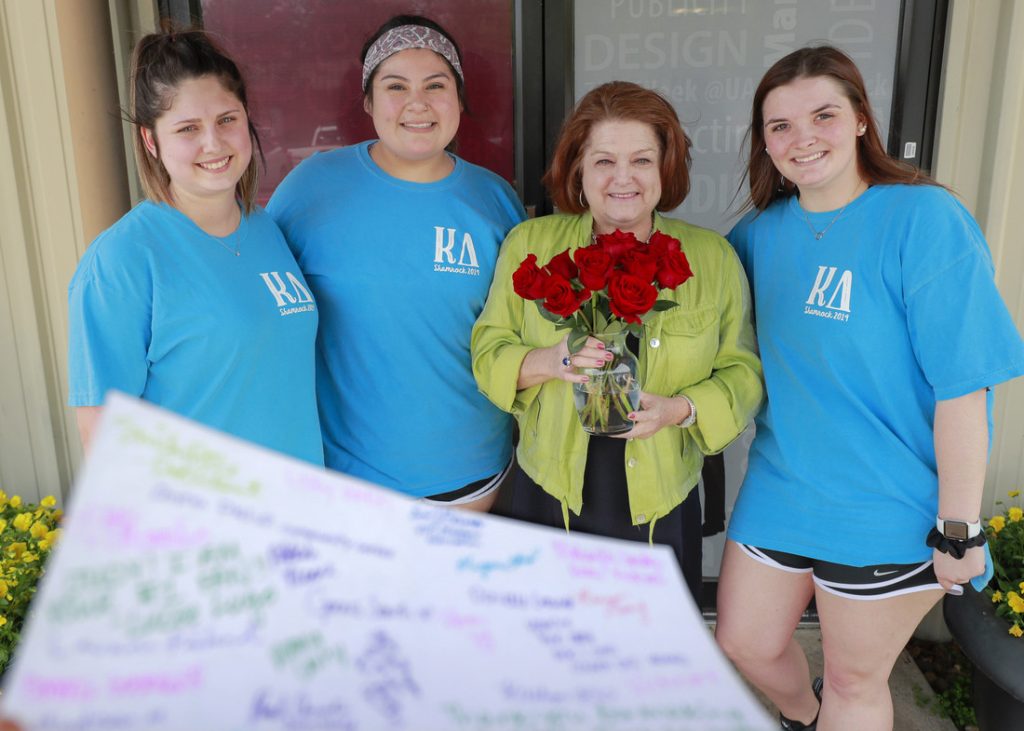 Judy Williams was honored by Kappa Delta sorority as their staff person of the month in April.