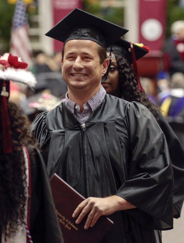 Chris Short and other graduates participate in the Fall 2019 Commencement Ceremony.