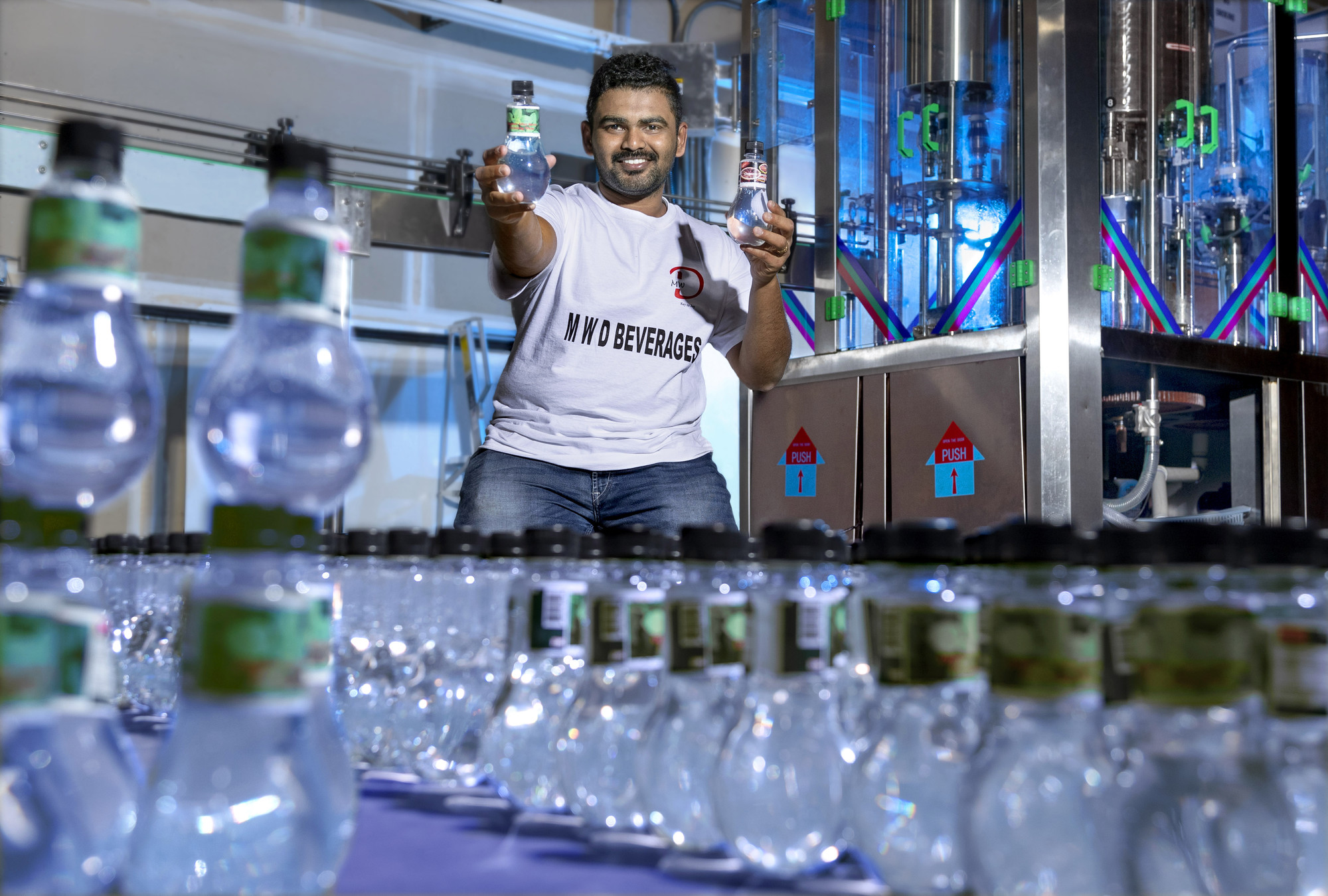 UA Little Rock business student Pavithran (Pavi) Tirukazhukundram Sekar Indira is manufacturing his own brand of flavored drinking water.