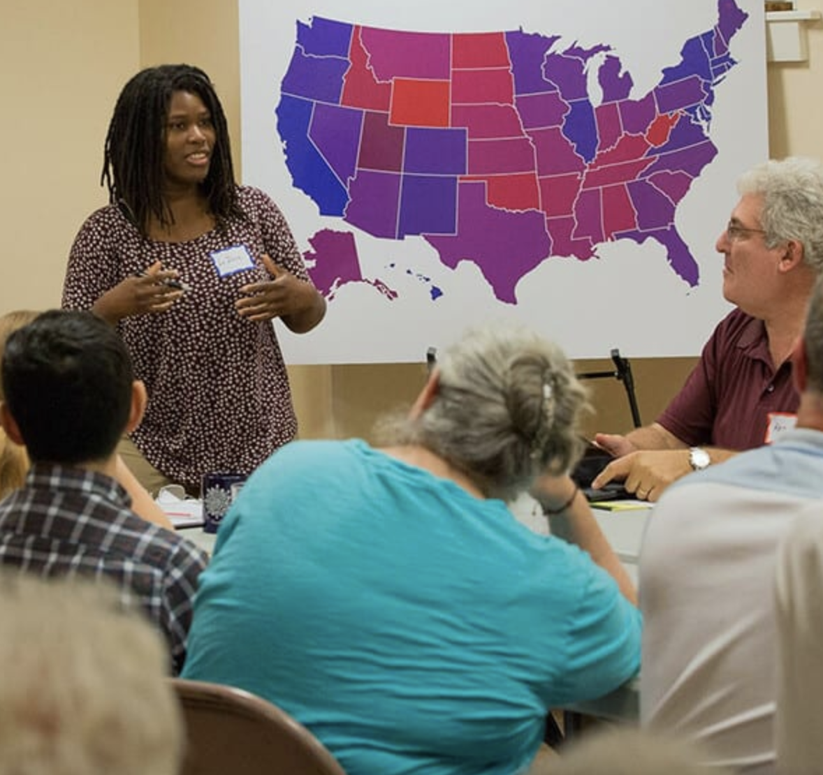 Braver Angels holds a workshop on how to have difficult political conversations.