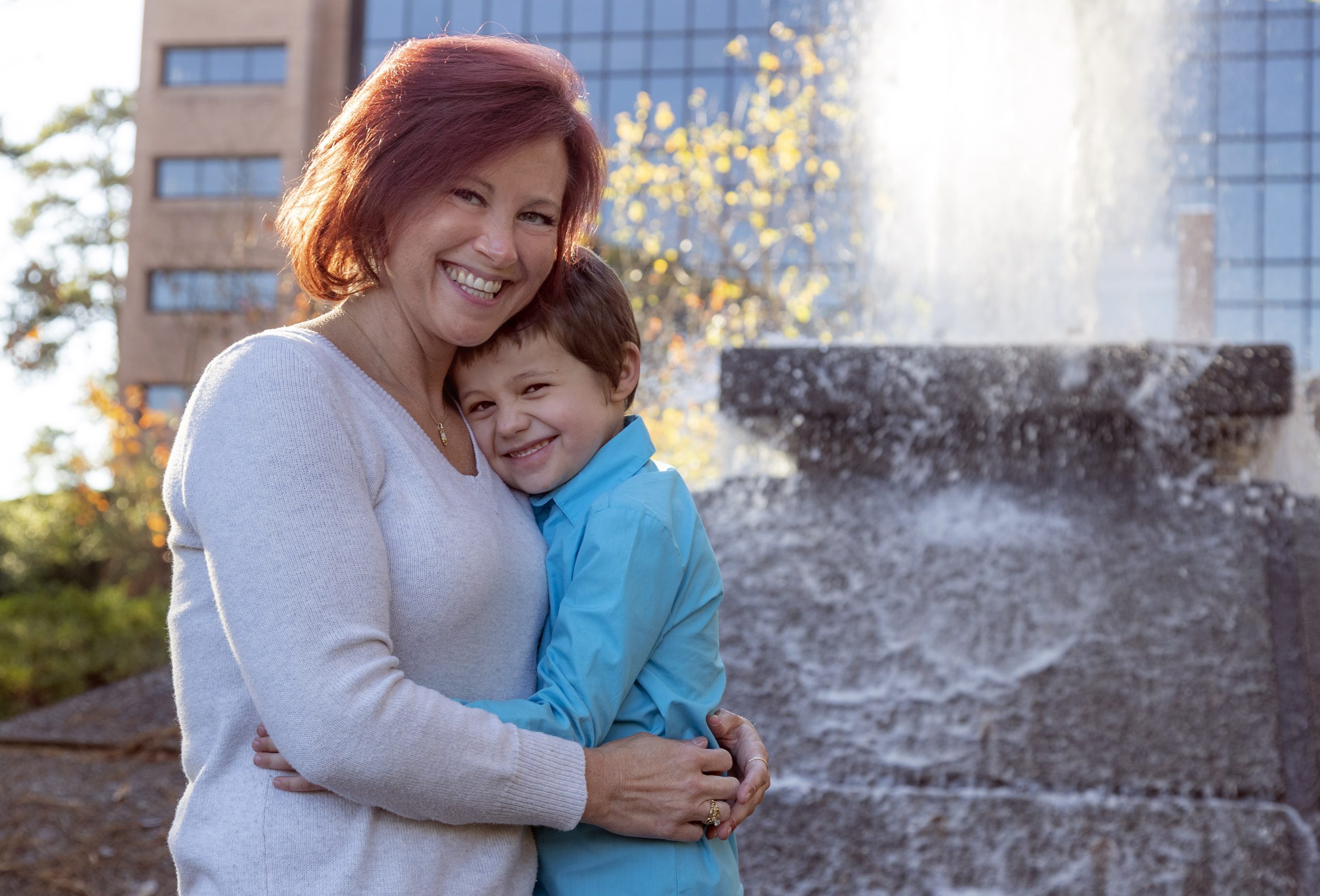 UA Little Rock first-generation student and single mom Erin Clement with her son Ehren. Photo by Ben Krain.