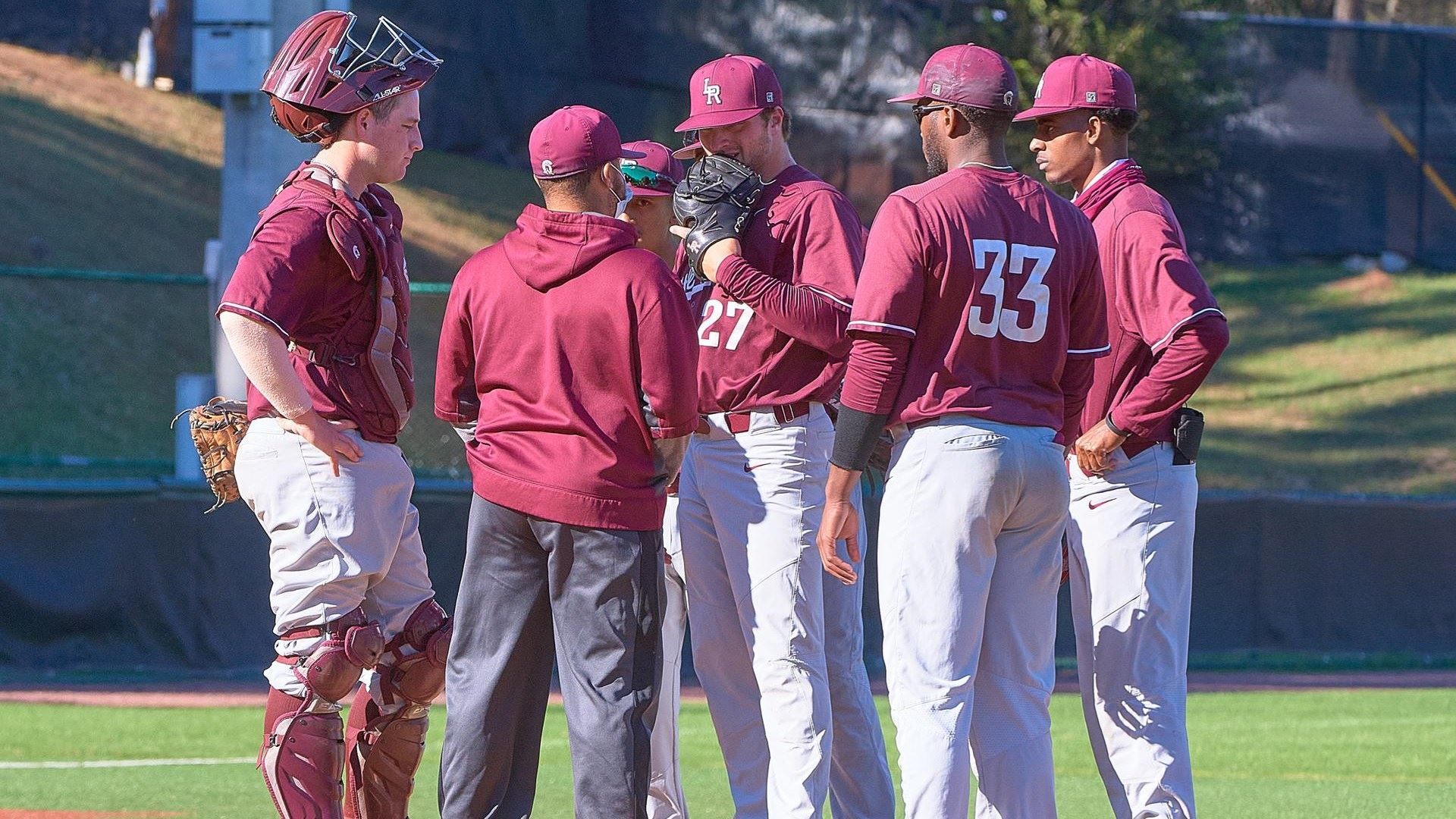 The UA Little Rock baseball team gathers on Gary Hogan Field.